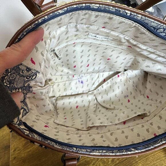 Sakroots Sak Roots Meadow Medium Straw Tote/Handbag Sun Starburst READ - Picture 8 of 10